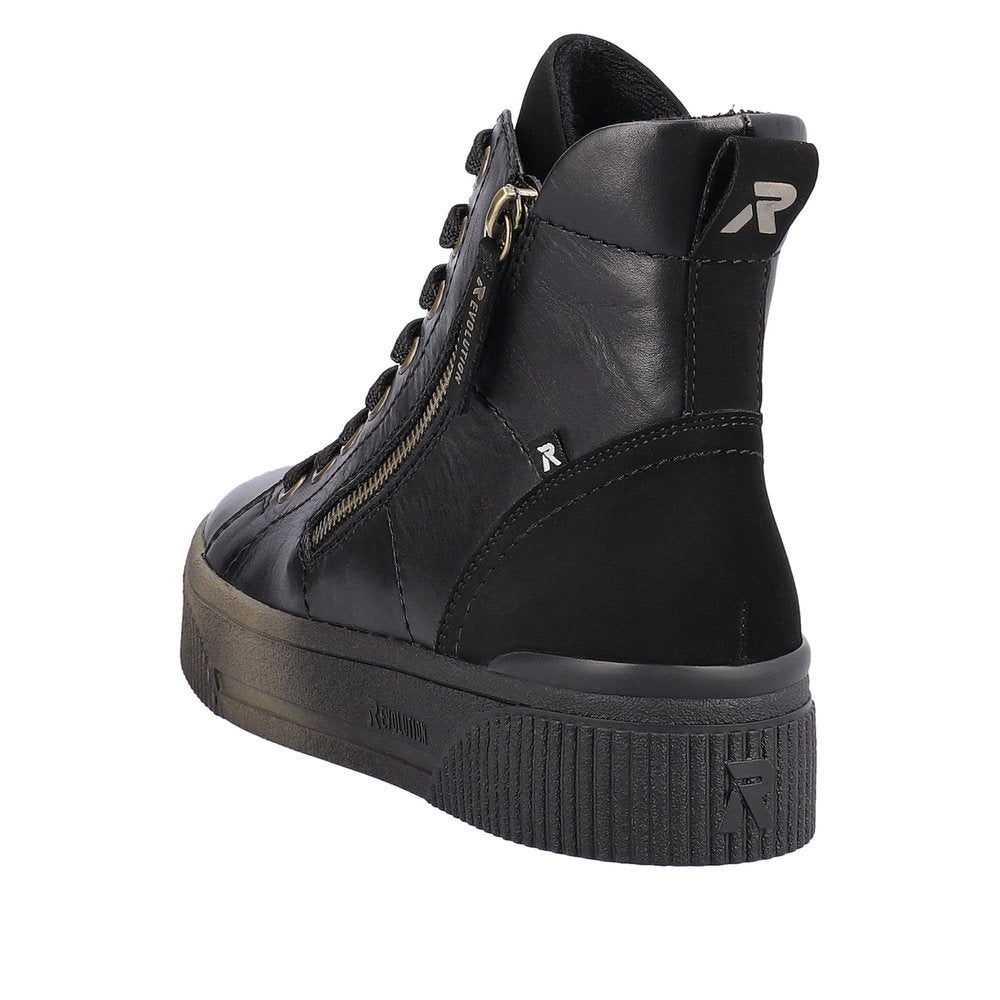 Rieker Evolution Leather Women's Mid Height W0761 Mid-Height Boots - Black uPmaNv5r