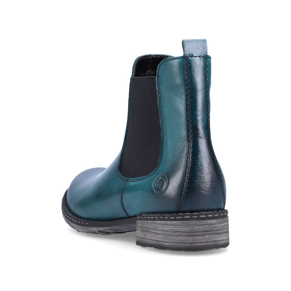 Remonte Leather Women's Mid Height D4375 Ankle Boots - Blue oEYWH7FA