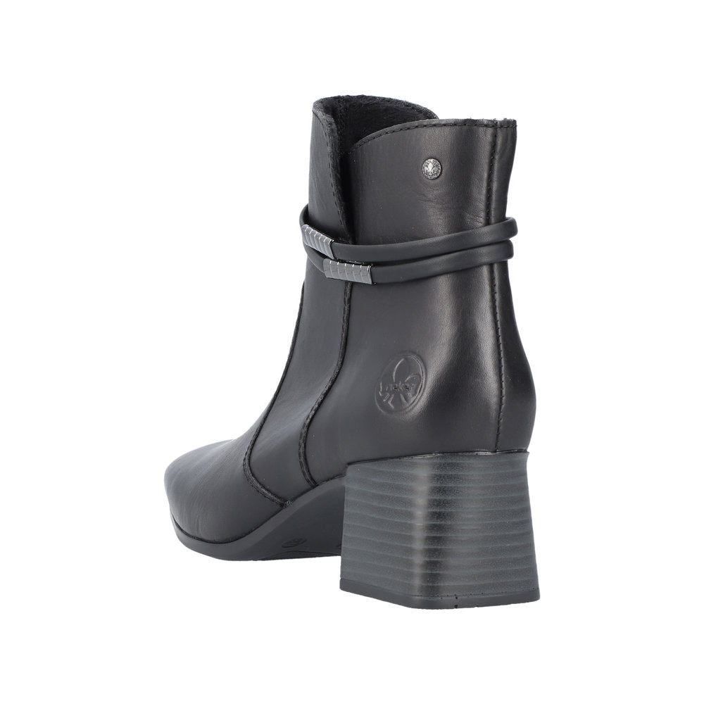 Rieker Leather Women's Short 70973 Ankle Boots - Black xKC259Xq