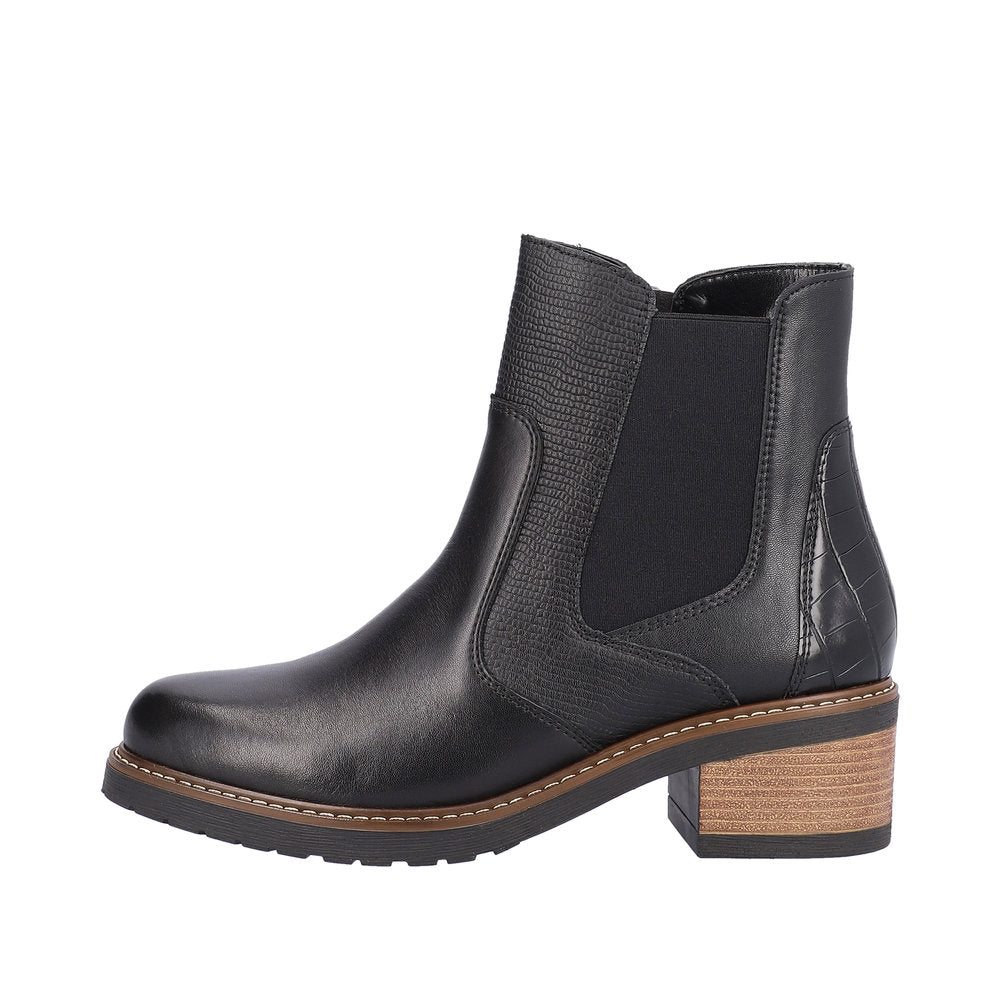 Remonte Leather Women's Mid Height D1A71 Mid-Height Boots - Black HUlpvqSR