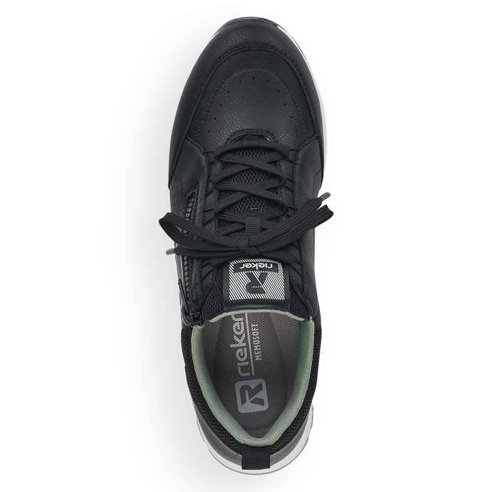 Rieker Evolution Women's Style 40802 Athletic Lace-Up With Zip - Black pPjqginT