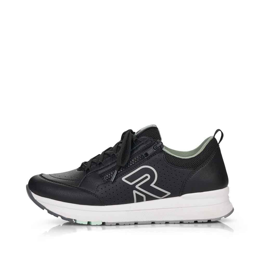 Rieker Evolution Women's Style 40802 Athletic Lace-Up With Zip - Black pPjqginT