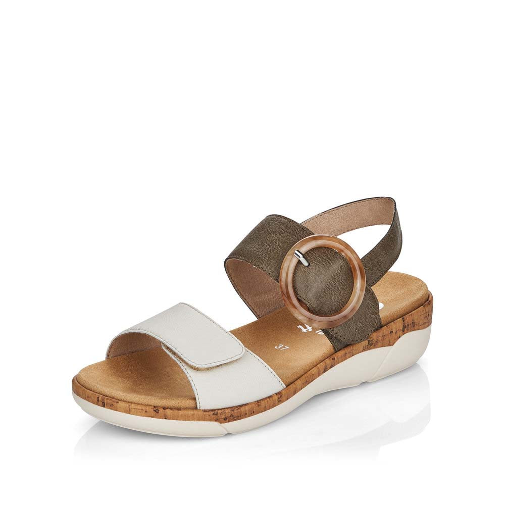 Remonte Women's Style R6853 Casual Sandal - Green Combination