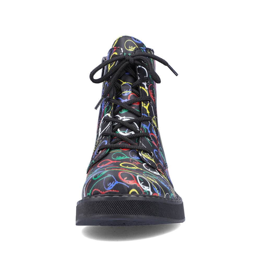Rieker Synthetic Leather Women's Short 72010-14 Ankle Boots - Black Combination aM4AMIvL
