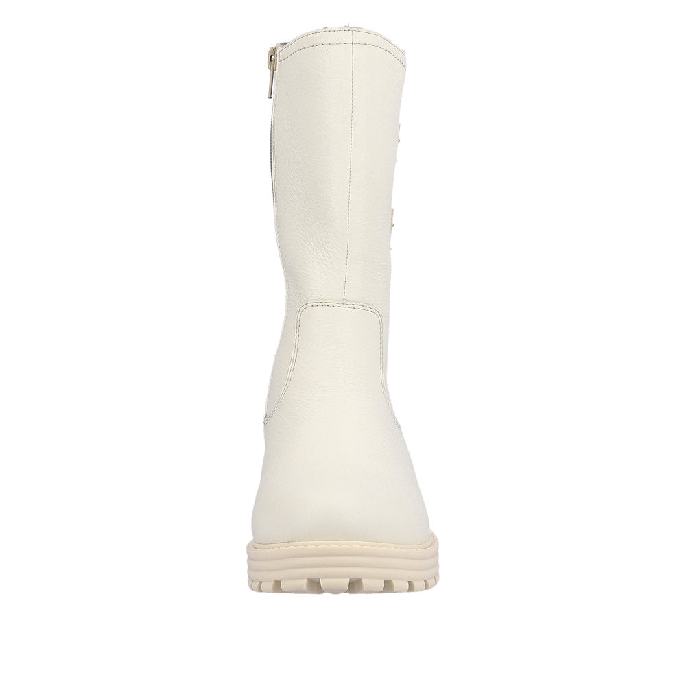 Remonte Leather Women's Mid Height D0W76 Mid-Height Boots - White aLBFHOoV