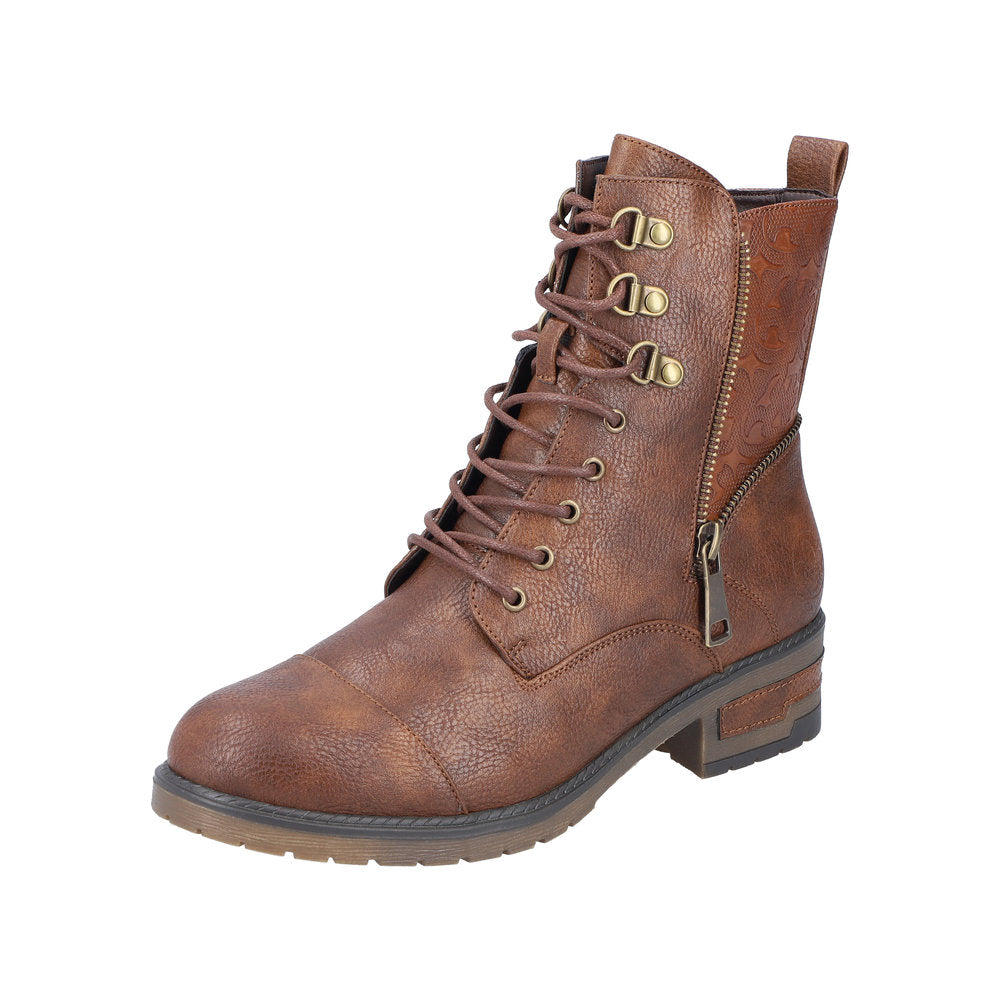 Rieker Synthetic Material Women's Short 91614 Ankle Boots - Brown