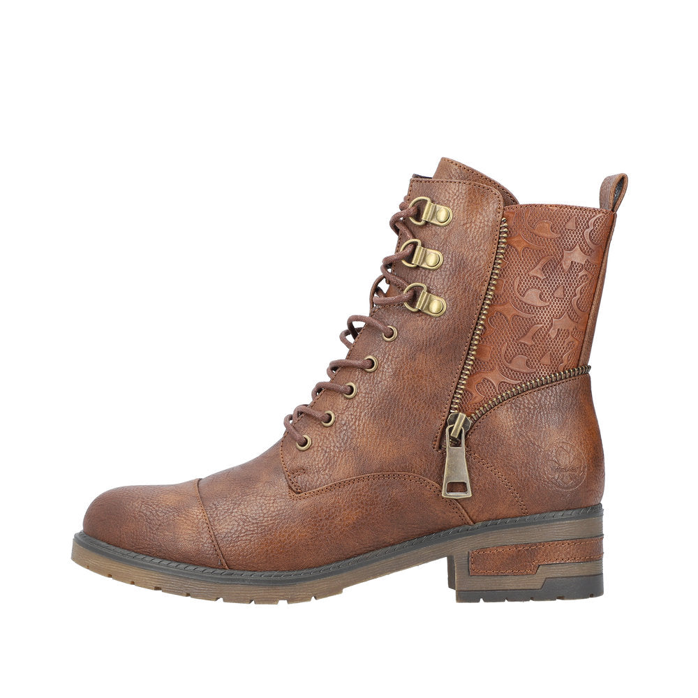 Rieker Synthetic Material Women's Short 91614 Ankle Boots - Brown Z0jvp6OM