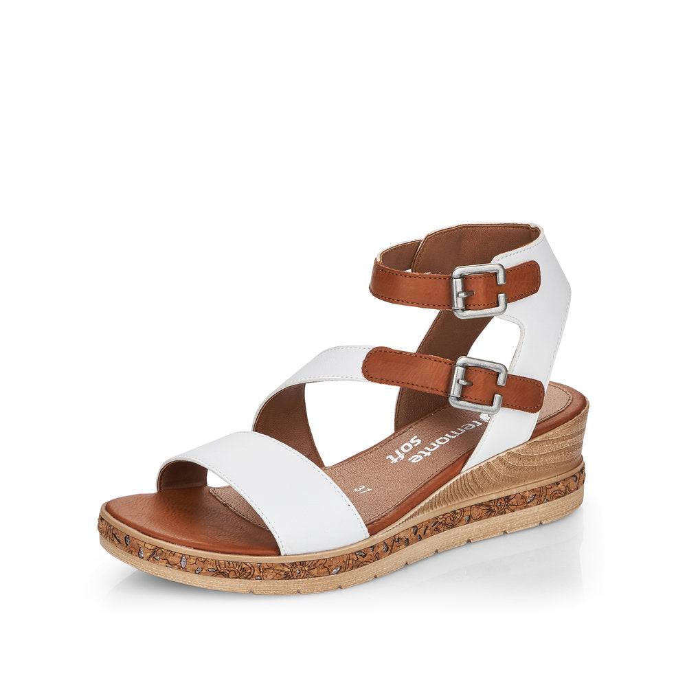 Remonte Women's Style D3052 Casual Sandal - White Combination