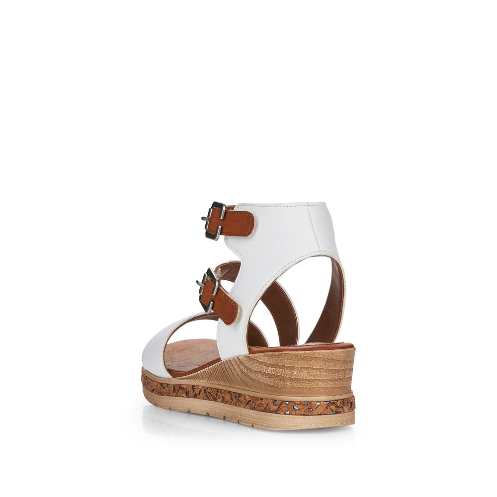 Remonte Women's Style D3052 Casual Sandal - White Combination EQ63DmDP
