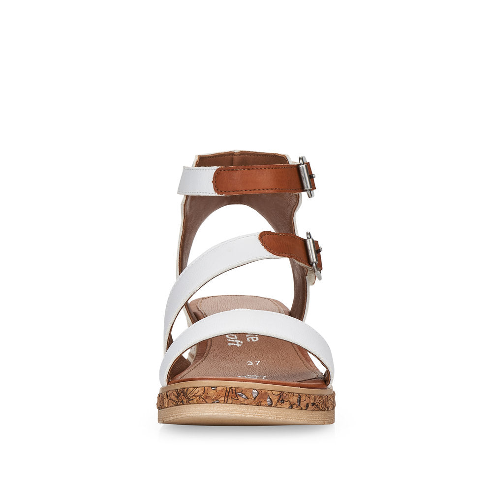 Remonte Women's Style D3052 Casual Sandal - White Combination EQ63DmDP