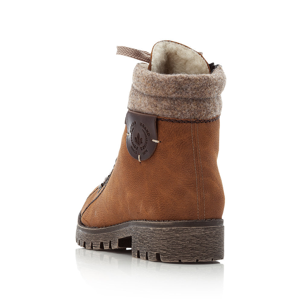 Rieker Synthetic Leather Women's Short 785F8 Ankle Boots - Brown hZCmqRAX