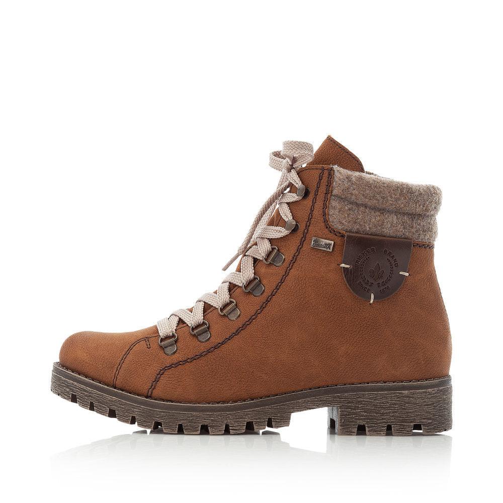 Rieker Synthetic Leather Women's Short 785F8 Ankle Boots - Brown hZCmqRAX