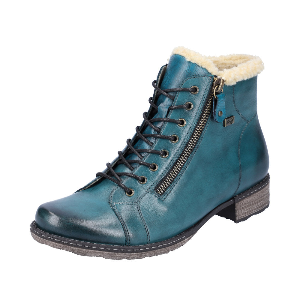 Remonte Leather Women's Mid Height D4372-01 Mid-Height Boots - Blue Combination