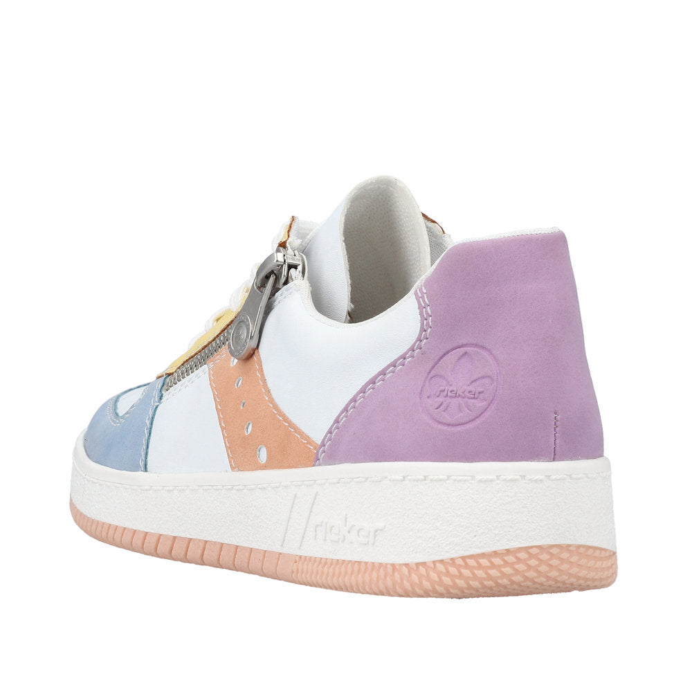 Rieker Women's Style M5520 Athletic Lace-Up With Zip - White Combination kpTbmnhk