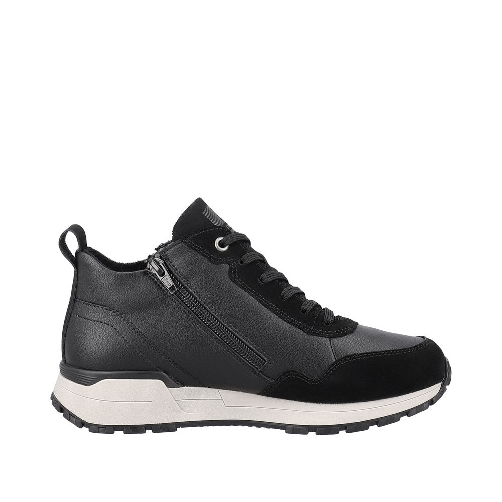 Rieker Evolution Suede Leather Women's Mid Height W0661 Mid-Height Boots - Black yRZEt7VM