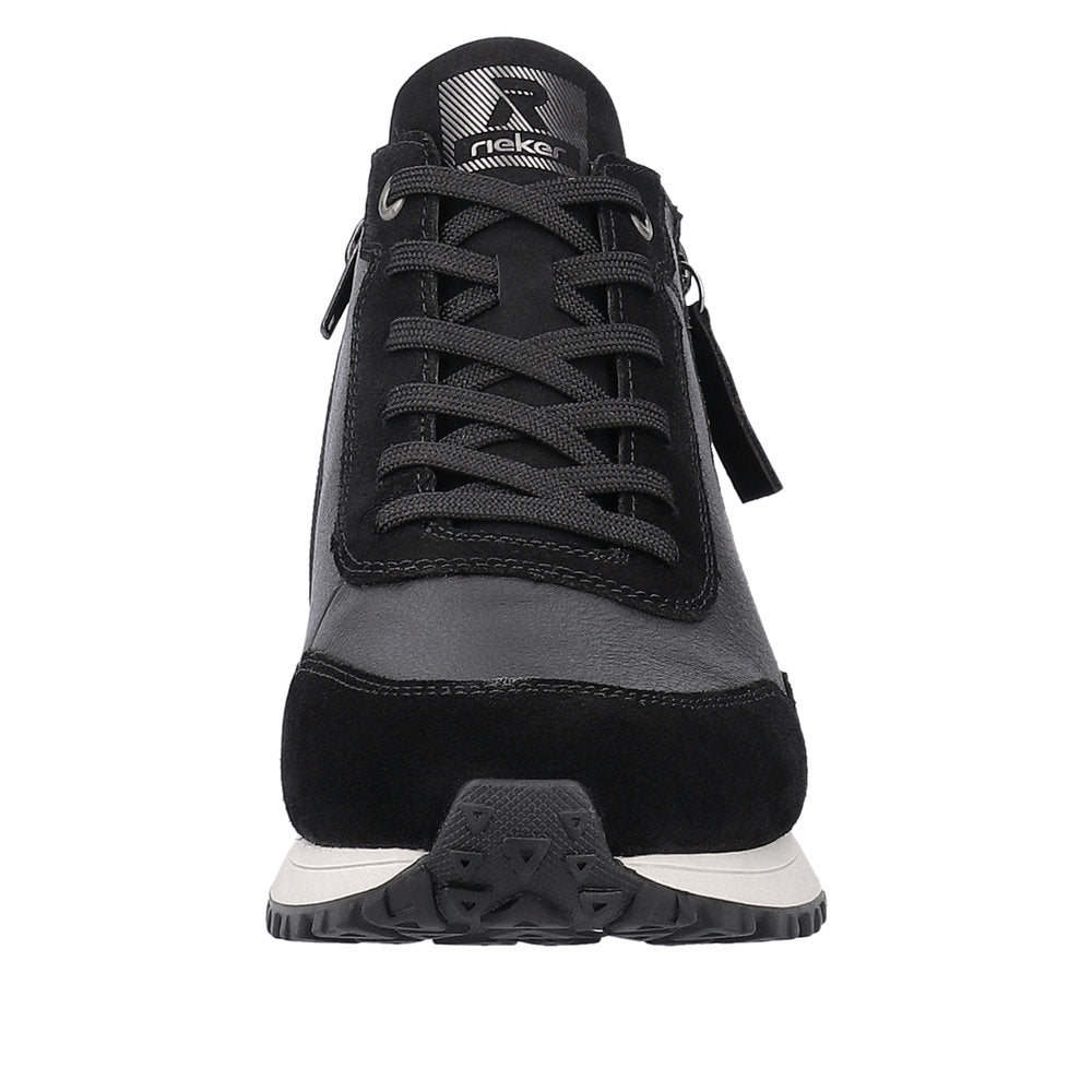 Rieker Evolution Suede Leather Women's Mid Height W0661 Mid-Height Boots - Black yRZEt7VM