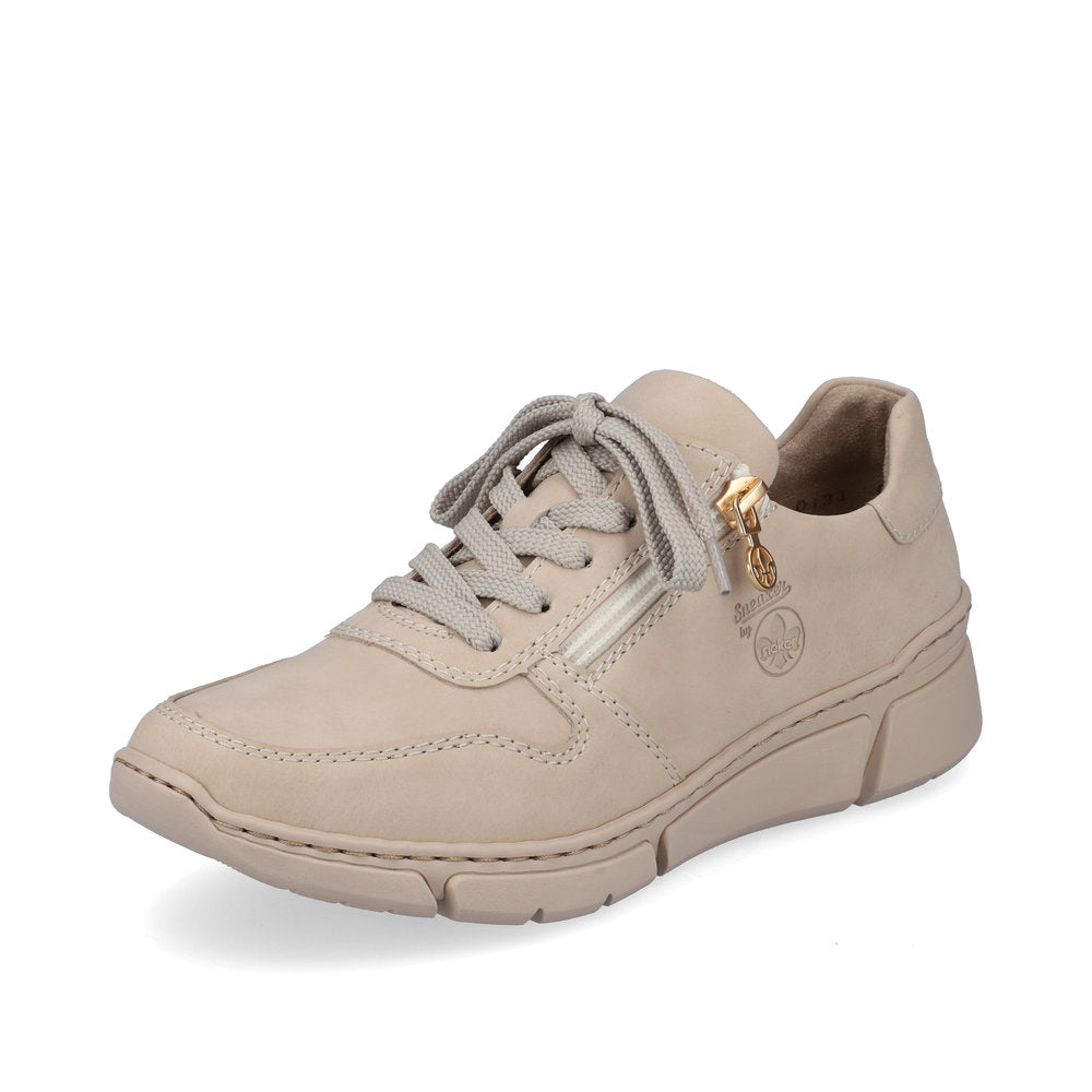 Rieker Women's Style M0131 Athletic Lace-Up With Zip - Beige