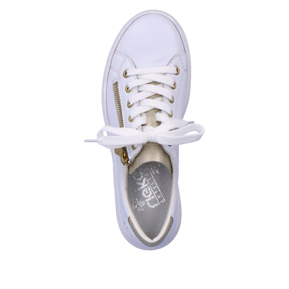 Rieker Women's Style M1921 Athletic Lace-Up With Zip - White fGIMKpsR