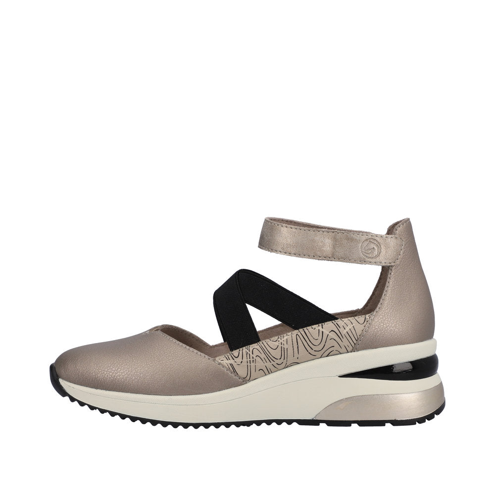 Remonte Women's Style D2411 Athletic Ballerina With Strap - Metallic Rw9jS4zu
