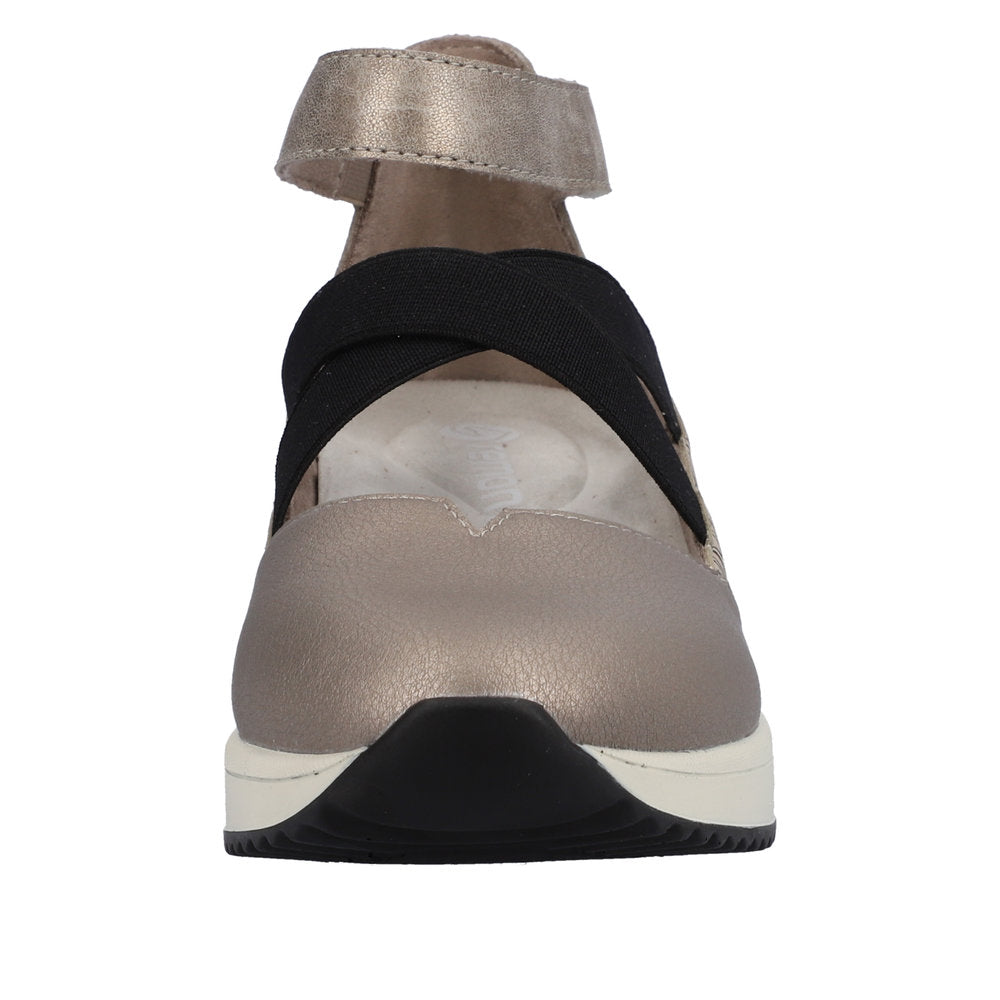 Remonte Women's Style D2411 Athletic Ballerina With Strap - Metallic Rw9jS4zu
