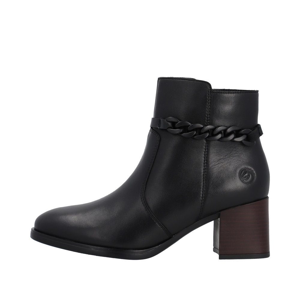 Remonte Leather Women's Mid Height D0V73 Mid-Height Boots - Black ObY74xYp