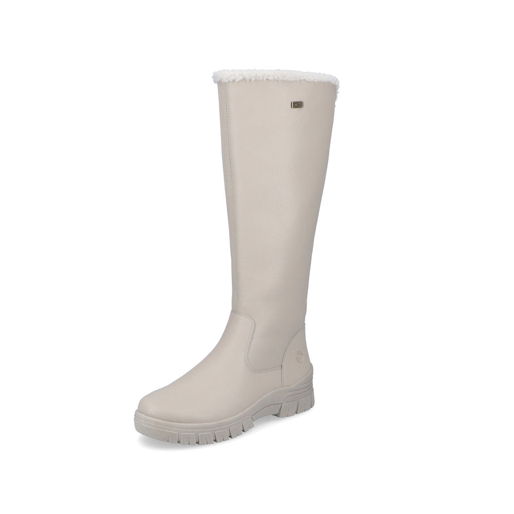 Remonte Leather Women's Tall D0E73 Tall Boots - Beige