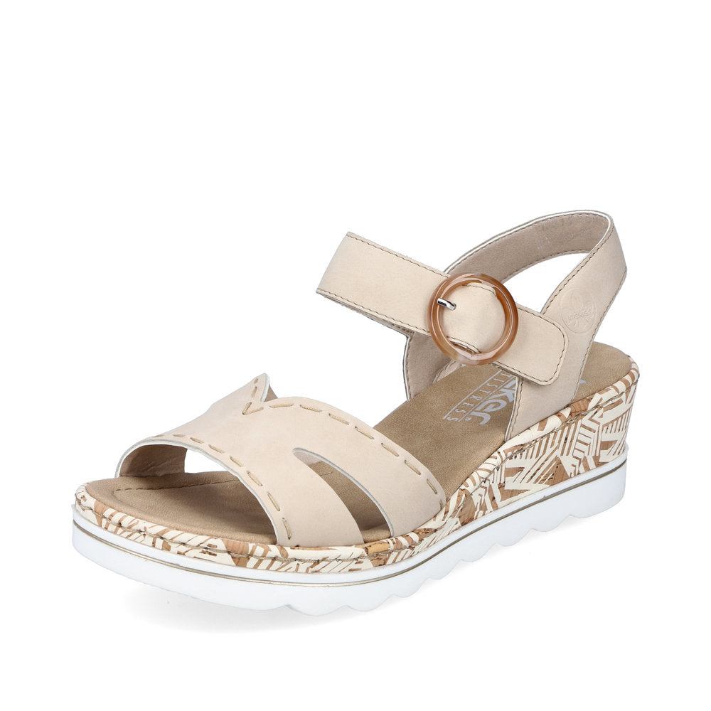 Rieker Women's Style 67173 Dress Sandal - Beige