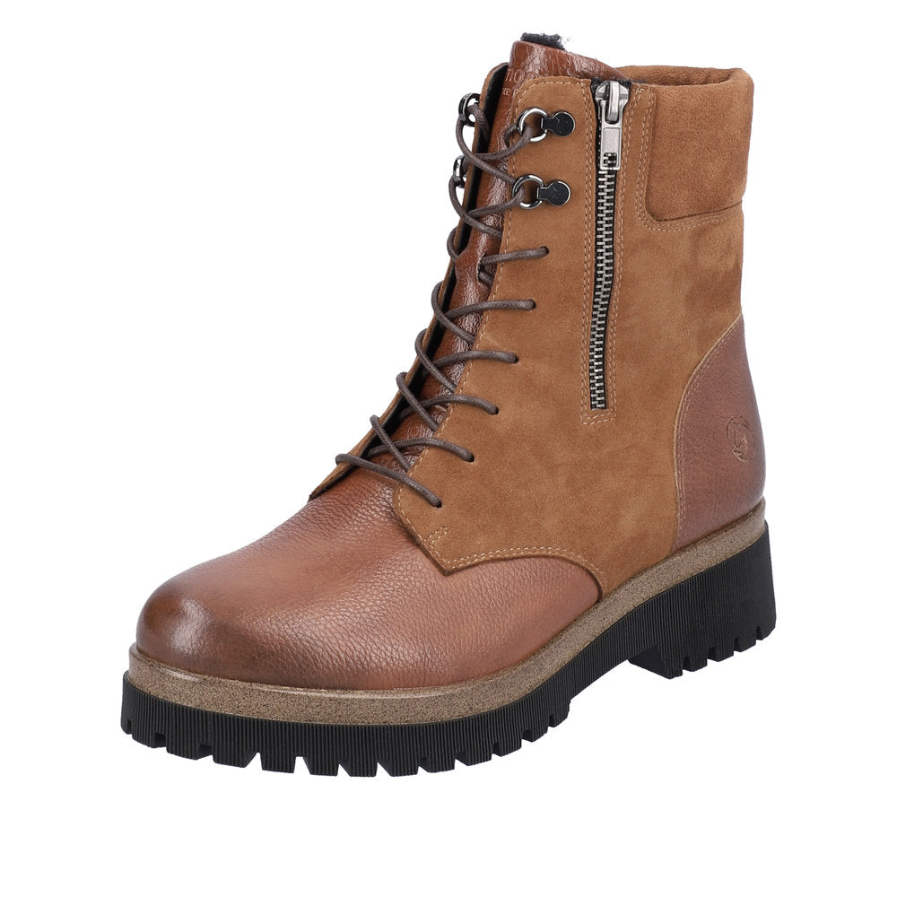 Remonte Suede Leather Women's Mid Height D1B73 Mid-Height Boots - Brown