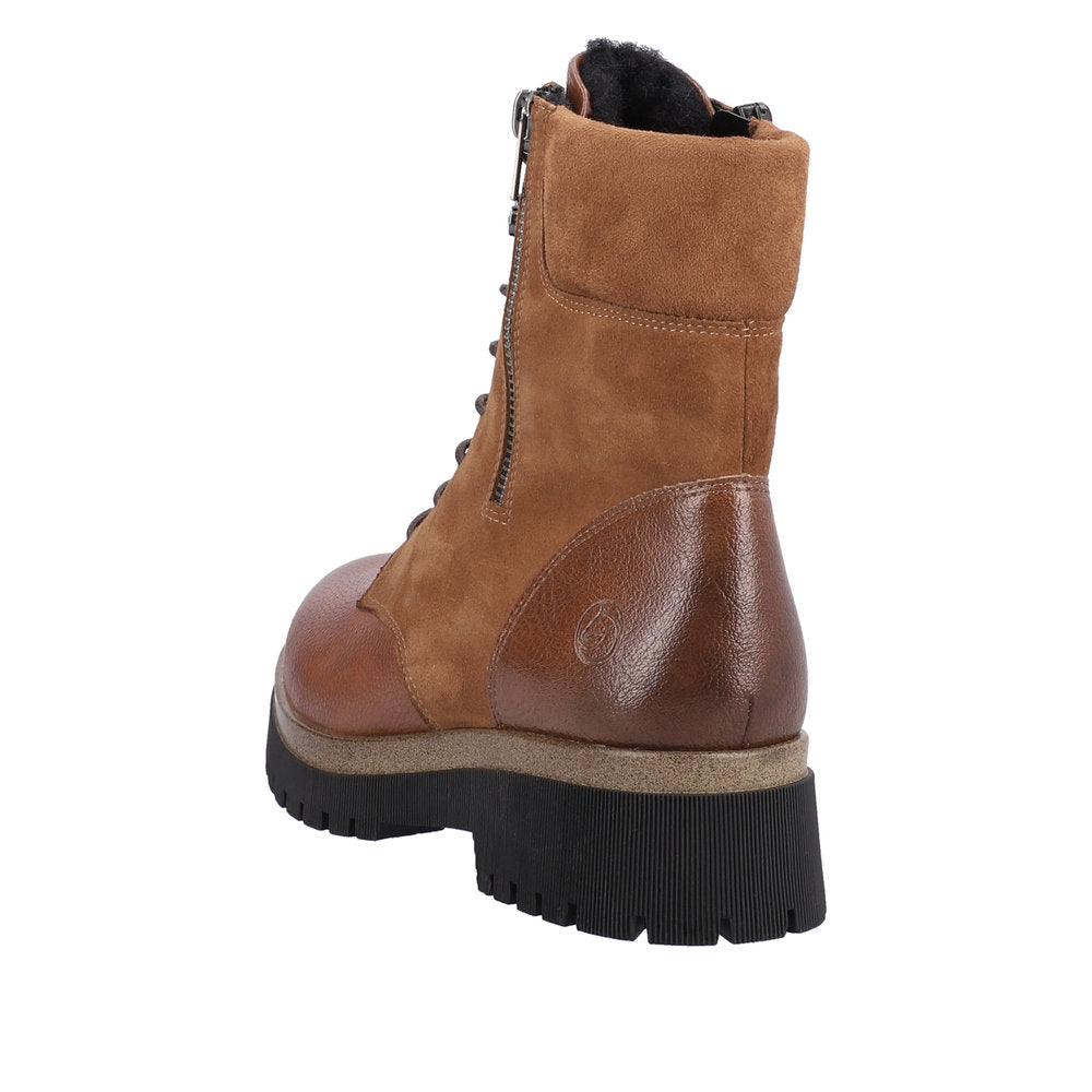 Remonte Suede Leather Women's Mid Height D1B73 Mid-Height Boots - Brown JMI0awVw