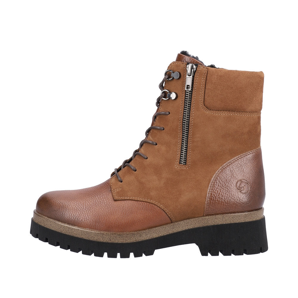 Remonte Suede Leather Women's Mid Height D1B73 Mid-Height Boots - Brown JMI0awVw