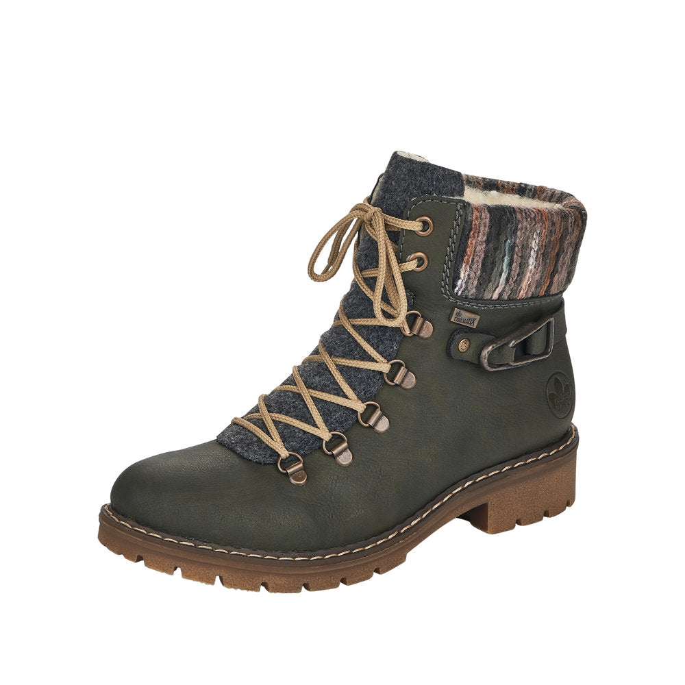 Rieker Synthetic Material Women's Short Y9131 Ankle Boots - Green