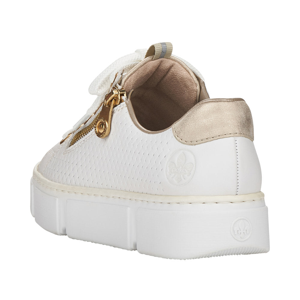 Rieker Women's Style N5932 Athletic Lace-Up With Zip - White kMm6sLgW