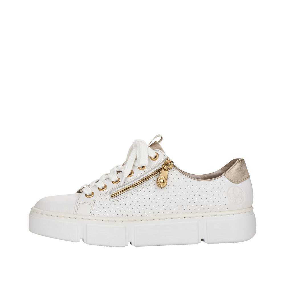Rieker Women's Style N5932 Athletic Lace-Up With Zip - White kMm6sLgW