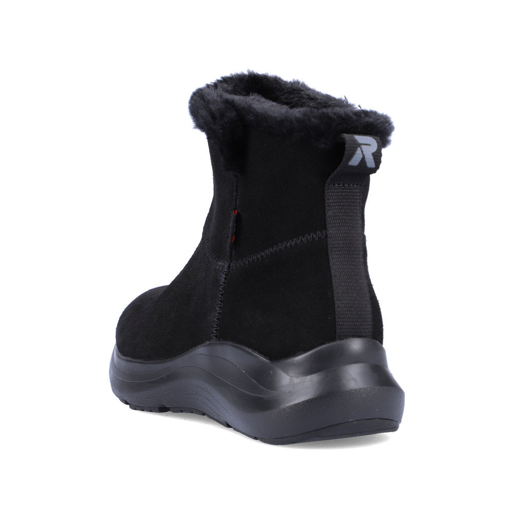Rieker Evolution Suede Leather Women's Short 42170 Ankle Boots - Black 5ptIF7yd