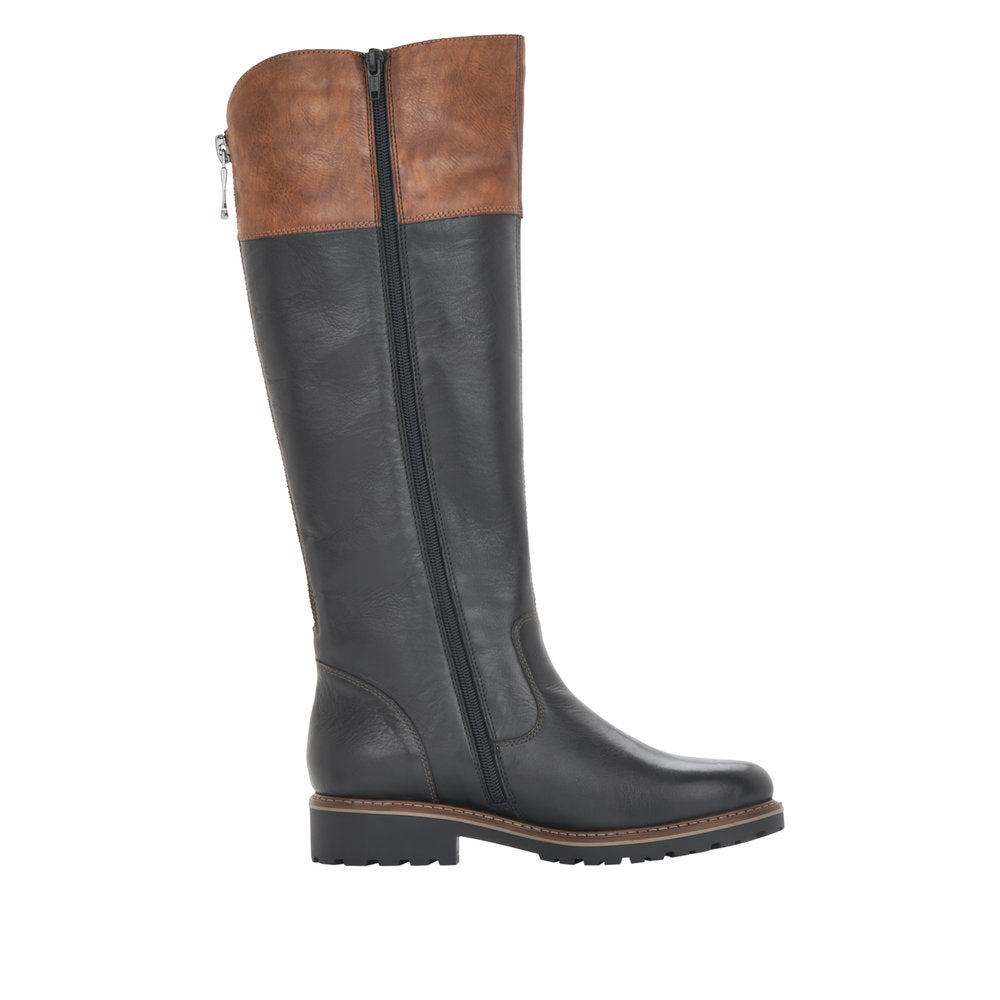 Remonte Leather Women's' Tall R6581 Tall Boots - Black Combination KONtx5gR
