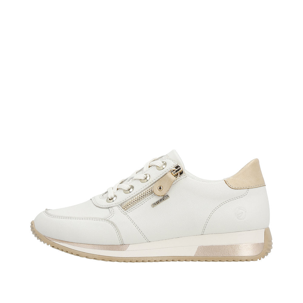 Remonte Women's Style D0H11 Athletic Lace-Up With Zip - White Combination 85aM3OkF
