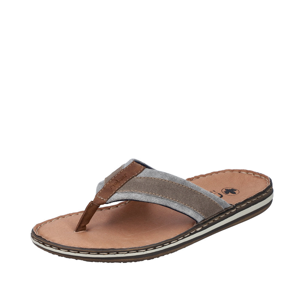 Rieker Men's Style 21095 Casual Flip Flop - Grey Combination