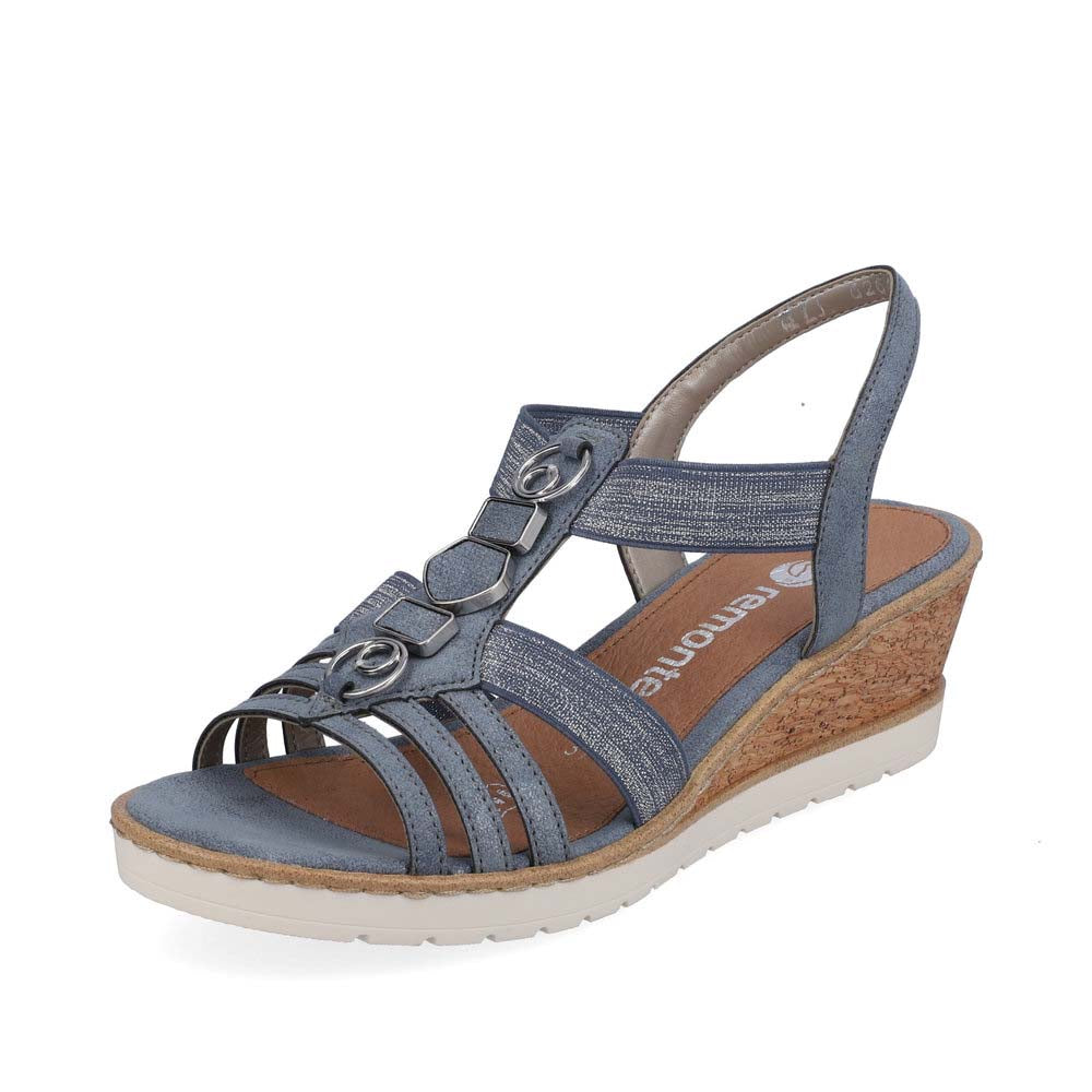 Remonte Women's Style R6264 Dress Sandal - Blue Combination