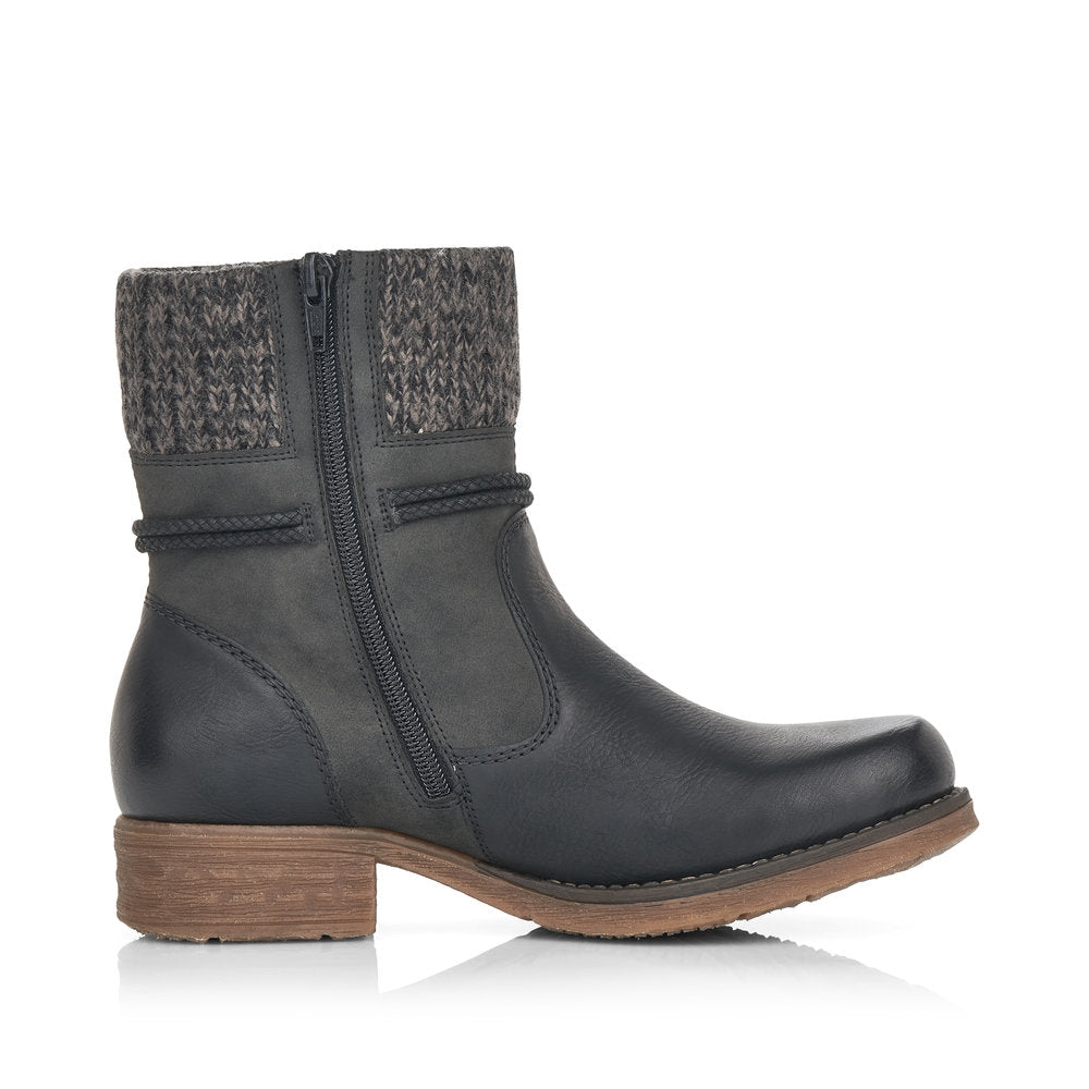 Rieker Synthetic Material Women's Short 79688 Ankle Boots - Black JpygCBnD