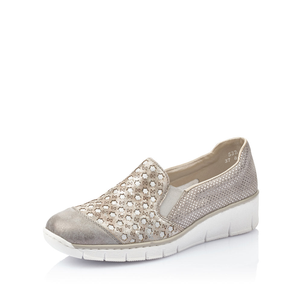 Rieker Women's Style 537W4 Casual Slip-On - Grey Combination