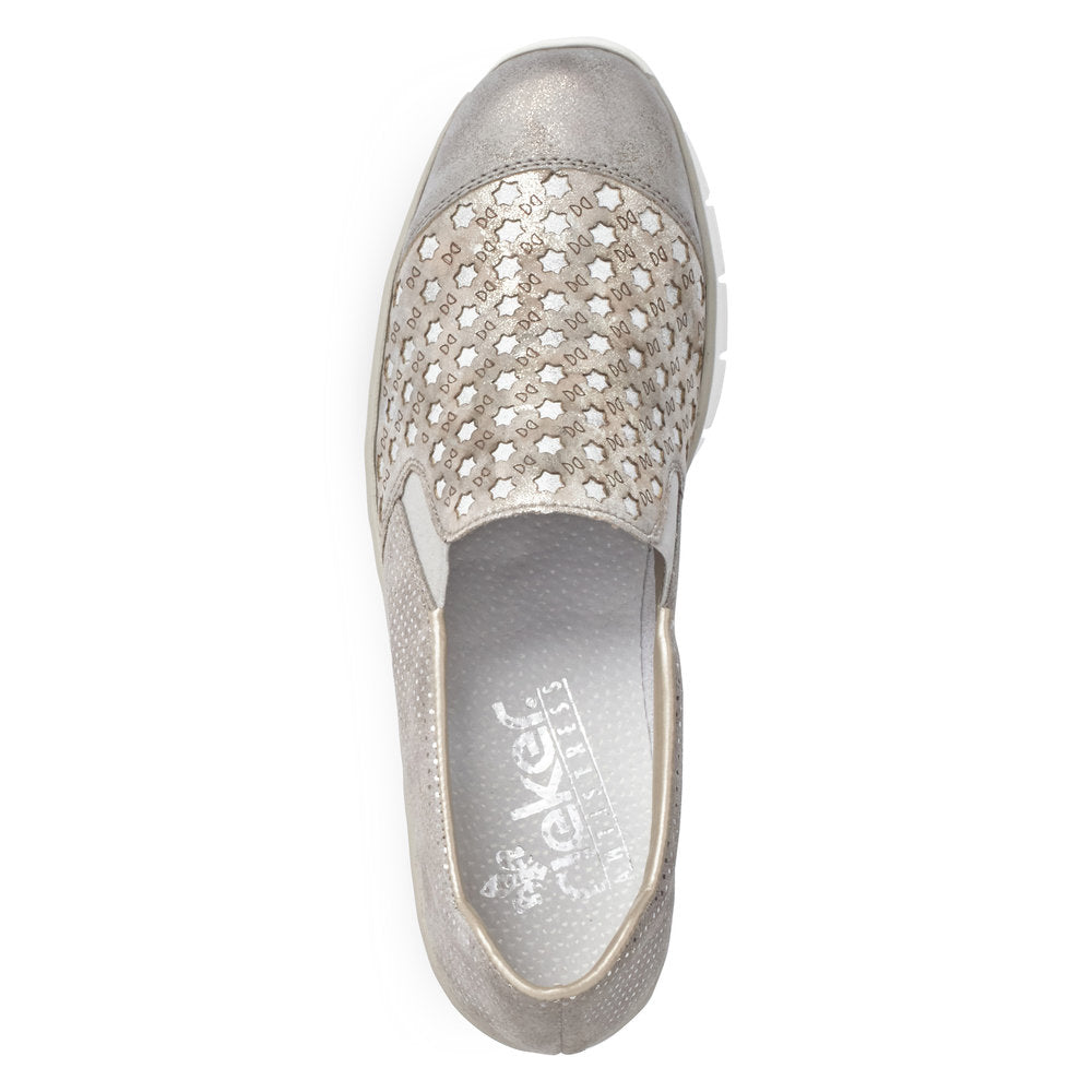 Rieker Women's Style 537W4 Casual Slip-On - Grey Combination dx98TEmT