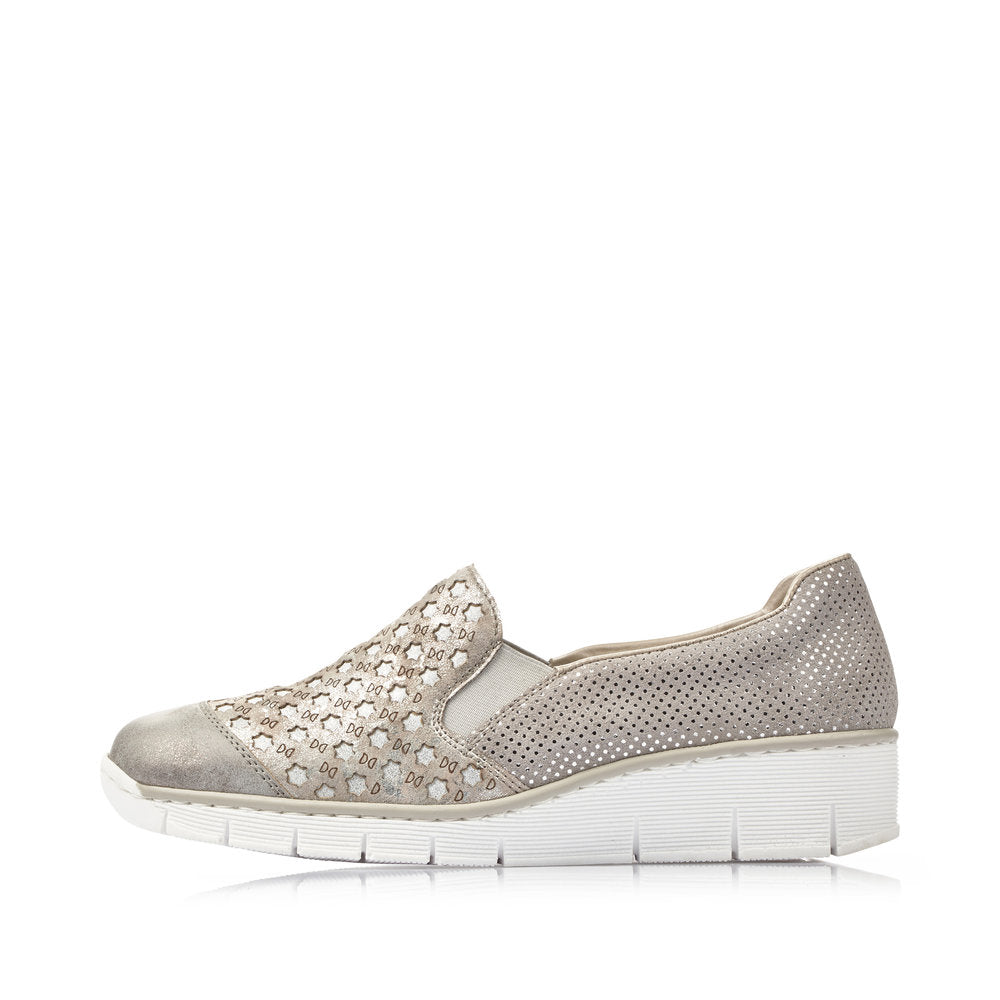 Rieker Women's Style 537W4 Casual Slip-On - Grey Combination dx98TEmT
