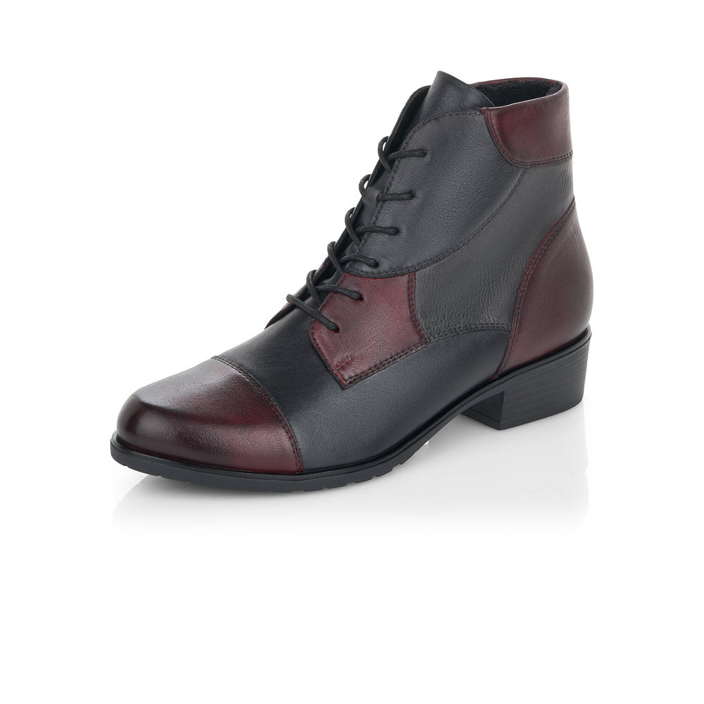 Remonte Leather Women's Mid Height D6882 Ankle Boots - Blue Combination