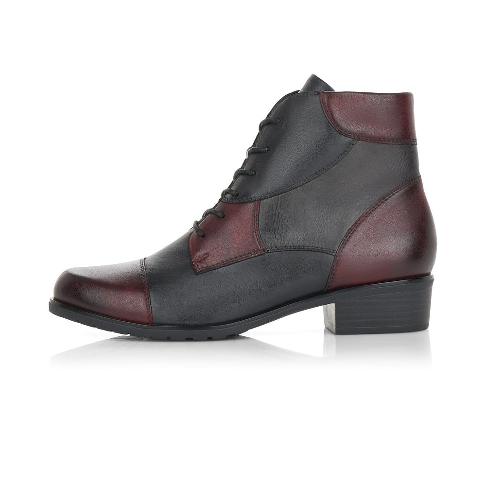 Remonte Leather Women's Mid Height D6882 Ankle Boots - Blue Combination ndaXSMWr