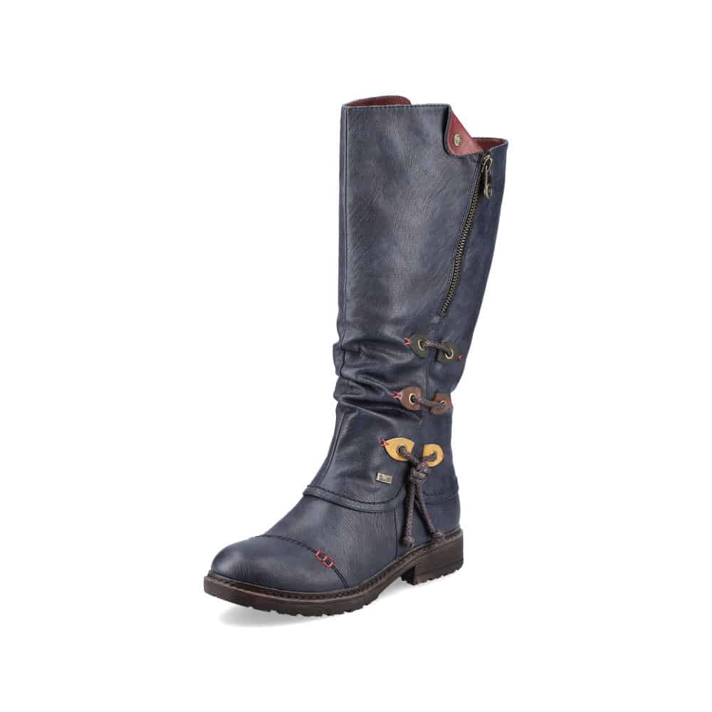 Rieker Synthetic Leather Women's' Tall 94791 Tall Boots - Blue