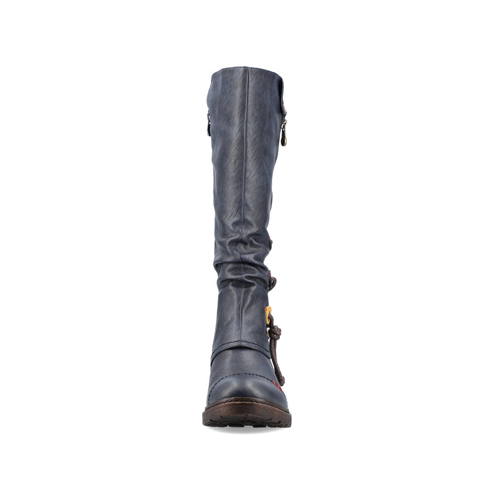 Rieker Synthetic Leather Women's' Tall 94791 Tall Boots - Blue b7IKw4rt