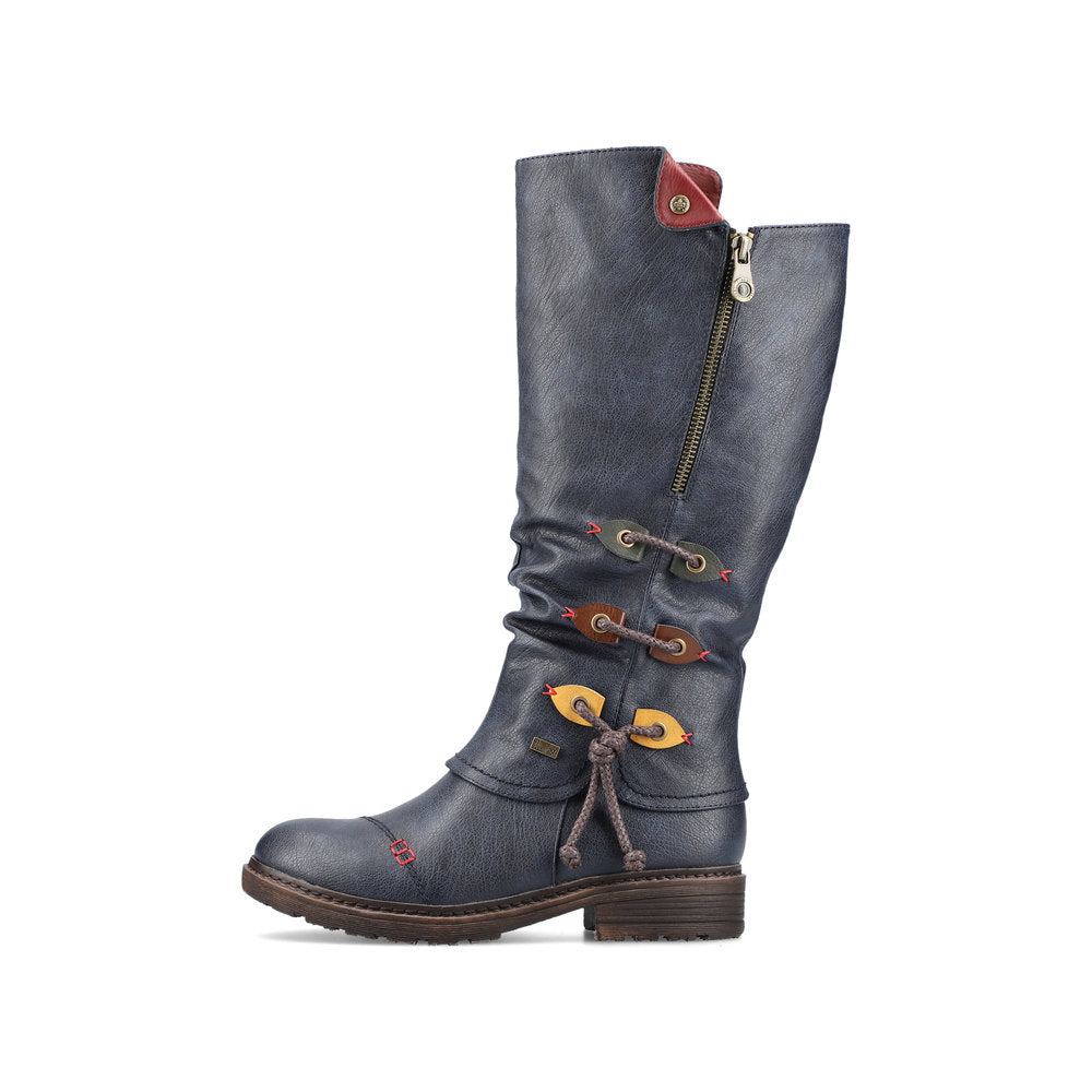 Rieker Synthetic Leather Women's' Tall 94791 Tall Boots - Blue b7IKw4rt