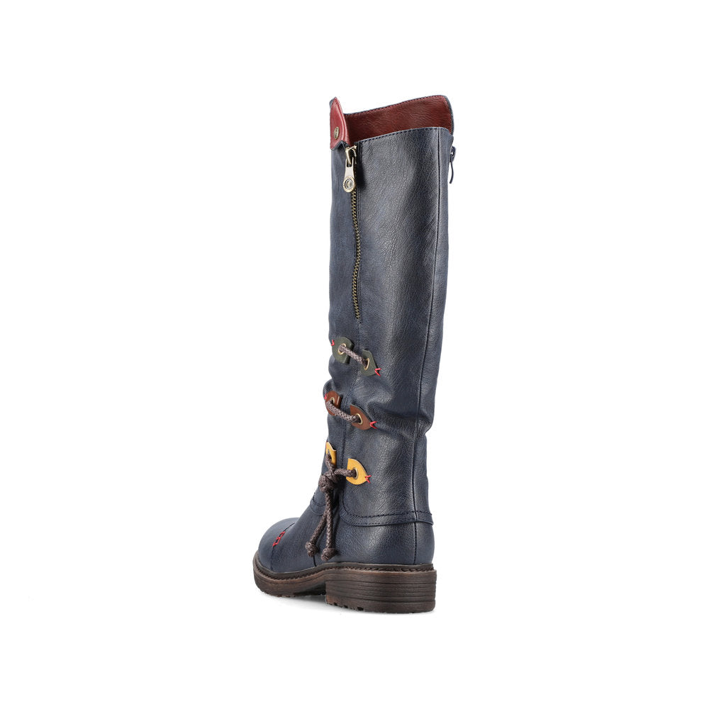 Rieker Synthetic Leather Women's' Tall 94791 Tall Boots - Blue b7IKw4rt