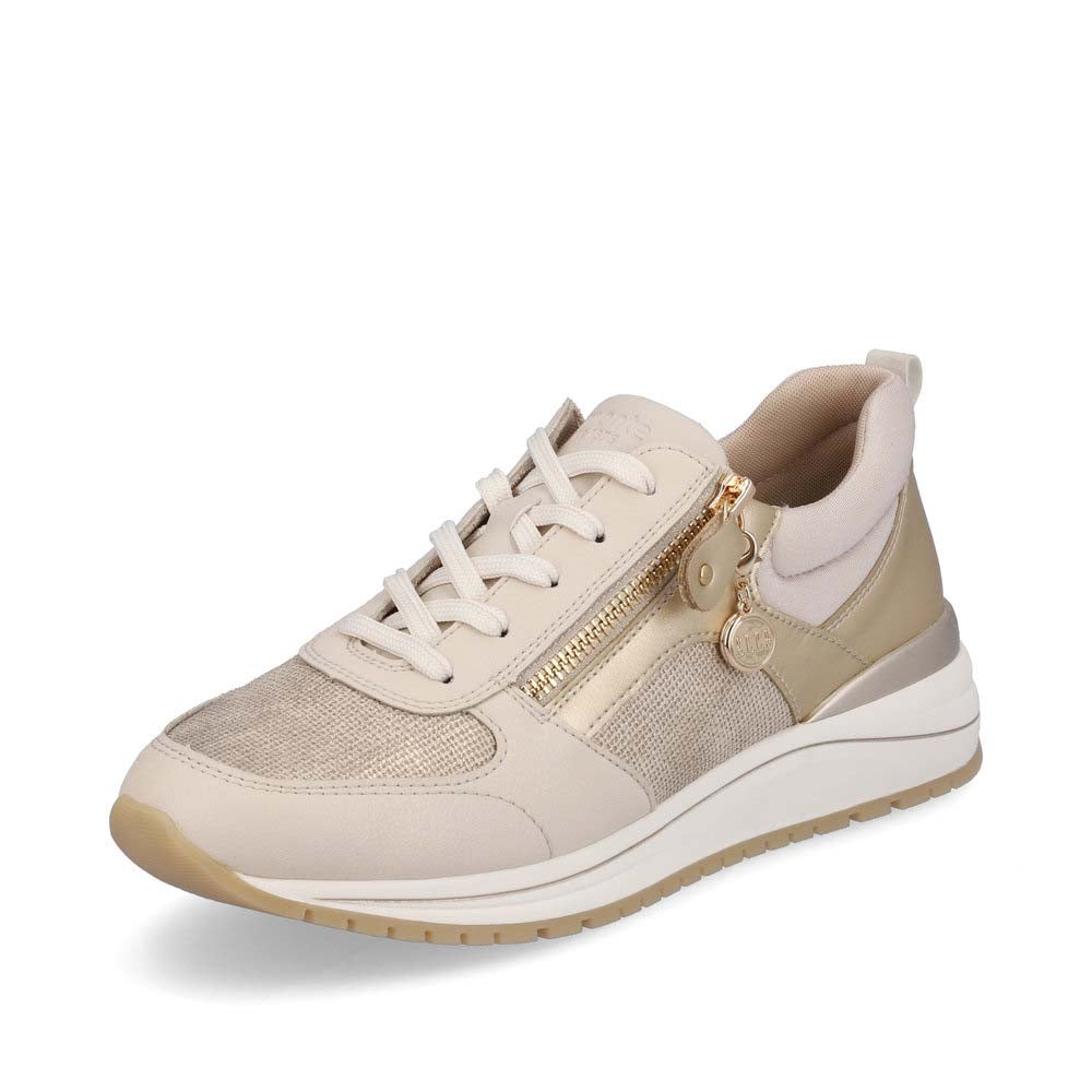 Remonte Women's Style R3702 Casual Lace-Up With Zip - Beige Combination