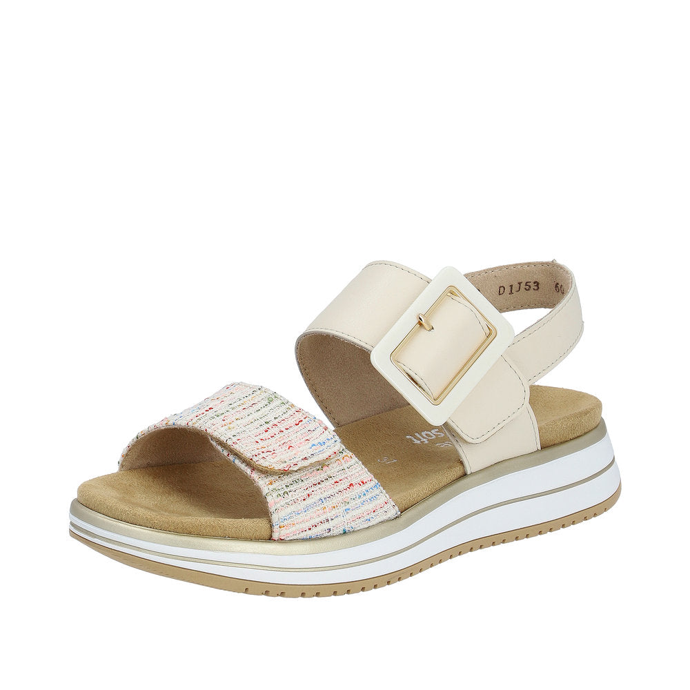 Remonte Women's Style D1J53 Casual Sandal - Beige Combination